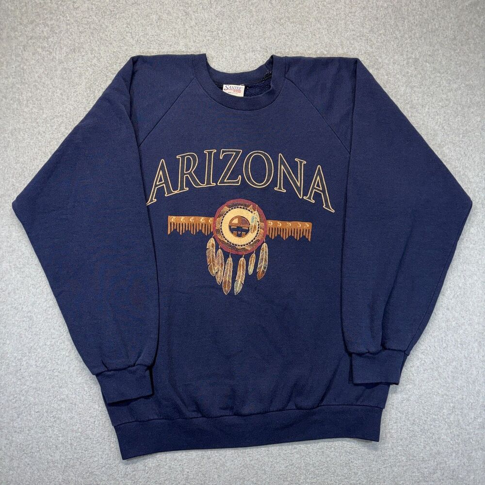 Vintage Santee by Pluma Crewneck Sweatshirt Men’s XL Blue USA Southwest Graphic